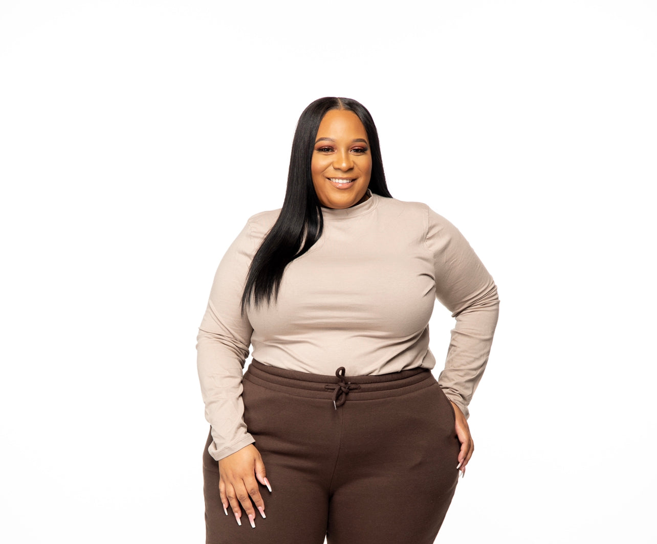 Mock Neck Long Sleeve/Plus - Chris Nicole Collection