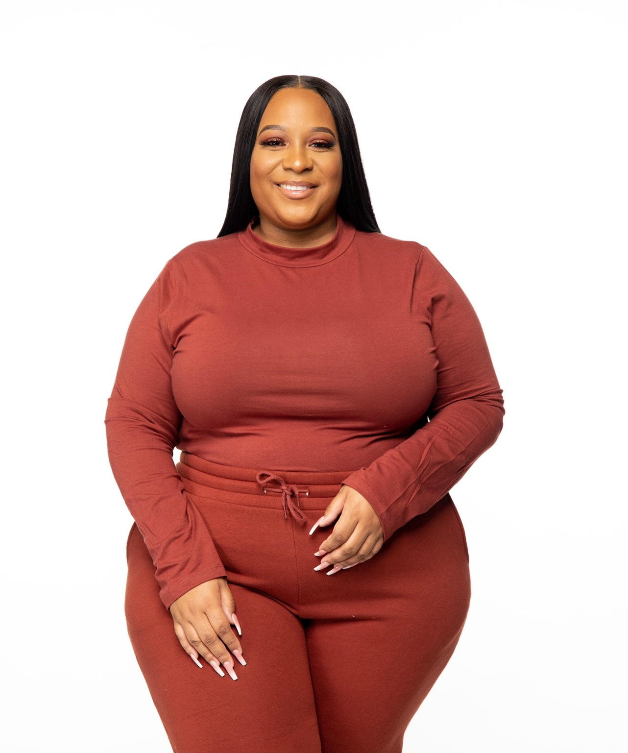 Mock Neck Long Sleeve/Plus - Chris Nicole Collection