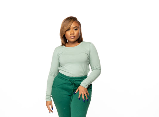 Round Neck Long Sleeve Top/Reg - Chris Nicole Collection