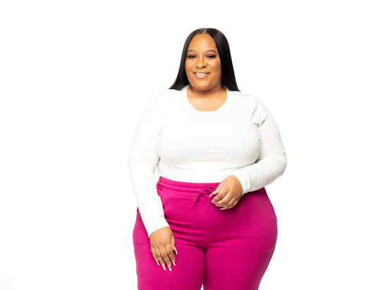 Scoop Neck Long Sleeve Top/Plus - Chris Nicole Collection