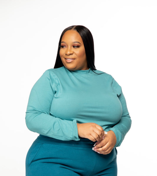 Mock Neck Long Sleeve/Plus - Chris Nicole Collection